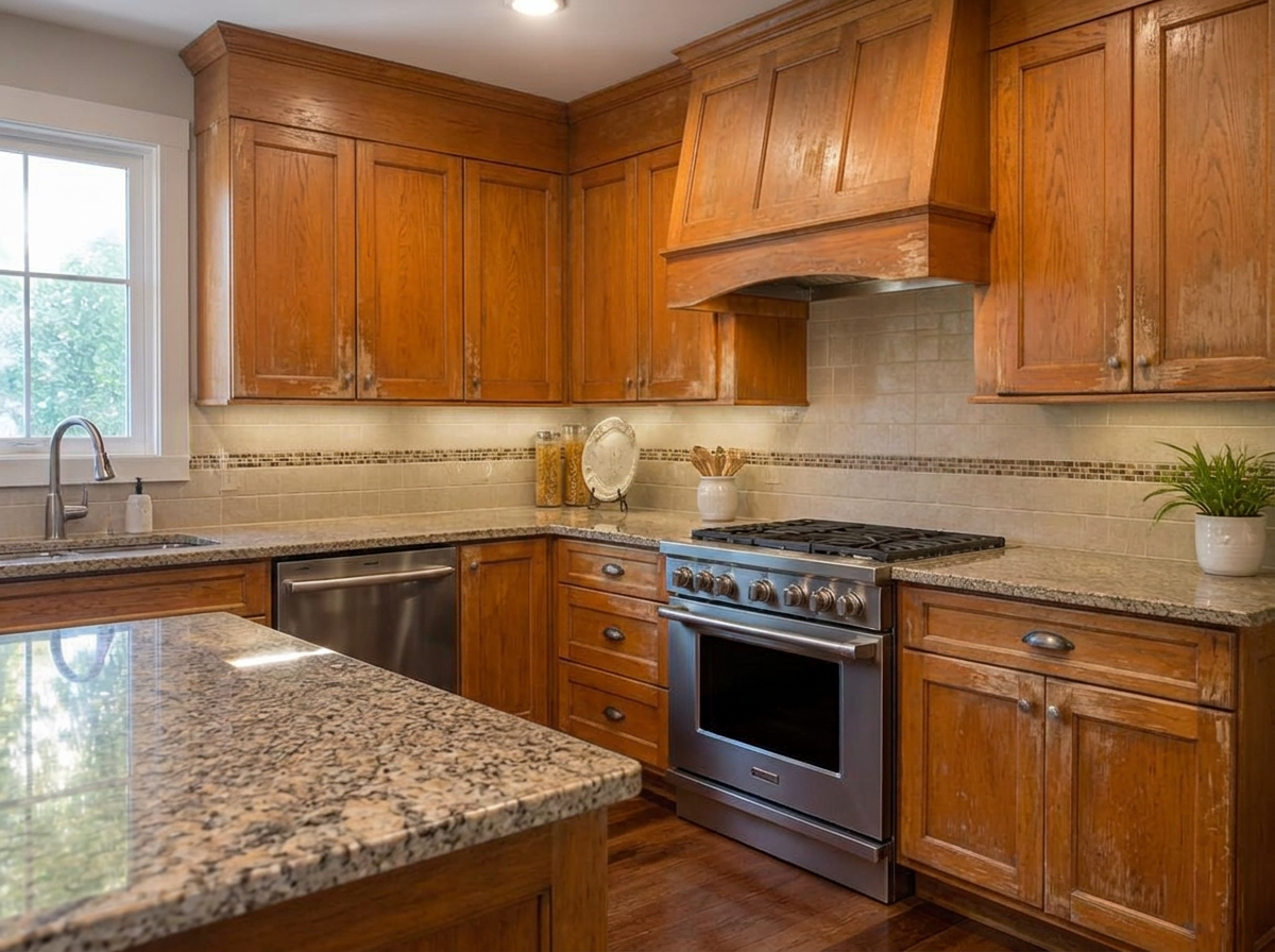 Cabinet Staining & Refinishing before